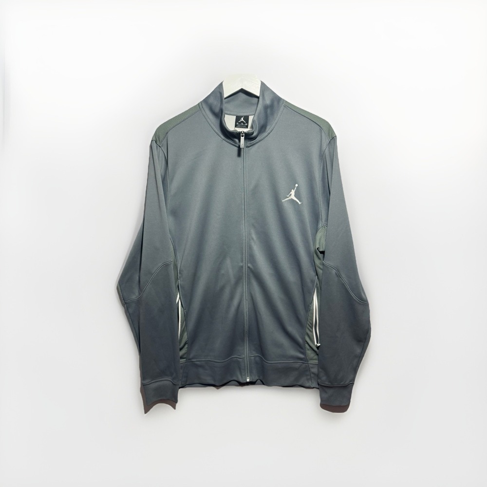 Jordan Dri-FIT Track Jacket Men's XL Gray Full Zip Athletic Warm-Up Zip Pocket